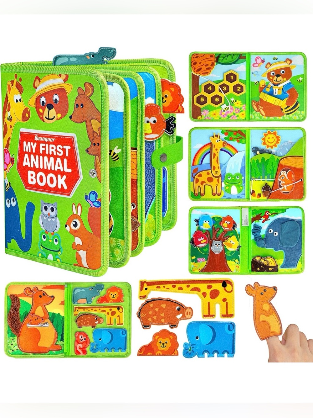 HUGE BABY MY FIRST ANIMAL BOOK FABRIC, BUSY BOARD BOOK STURDY NEW MSRP $29.99